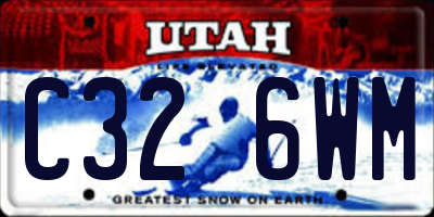 UT license plate C326WM