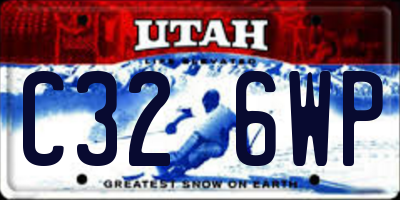 UT license plate C326WP