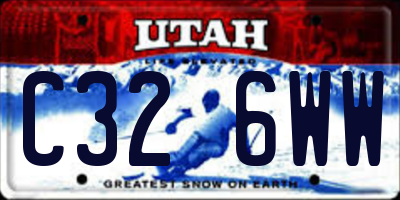 UT license plate C326WW