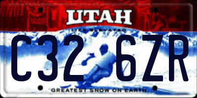 UT license plate C326ZR