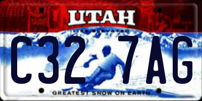 UT license plate C327AG