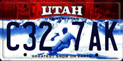 UT license plate C327AK