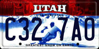 UT license plate C327AO