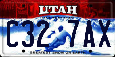 UT license plate C327AX