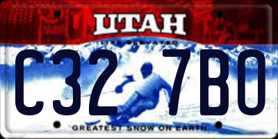 UT license plate C327BO