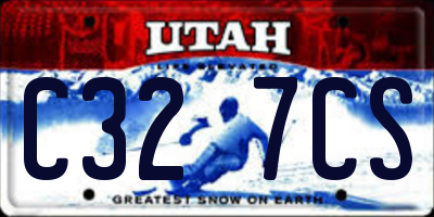 UT license plate C327CS