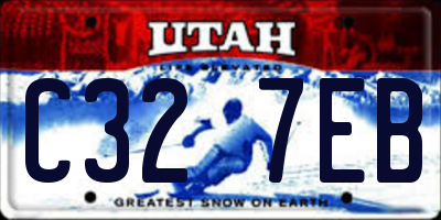 UT license plate C327EB