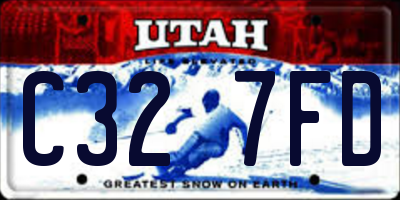 UT license plate C327FD