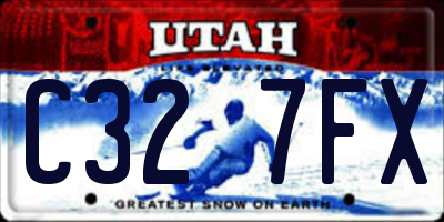 UT license plate C327FX
