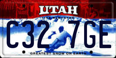 UT license plate C327GE