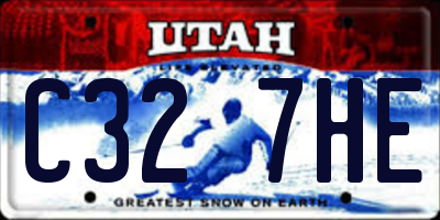 UT license plate C327HE