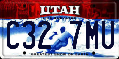 UT license plate C327MU