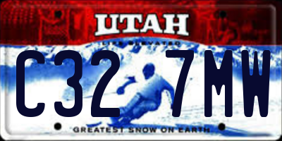 UT license plate C327MW