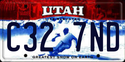 UT license plate C327ND