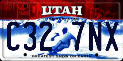 UT license plate C327NX