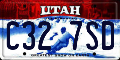 UT license plate C327SD