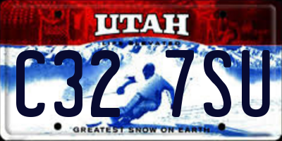 UT license plate C327SU
