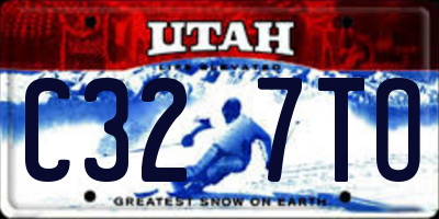 UT license plate C327TO