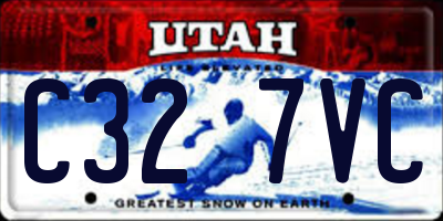 UT license plate C327VC
