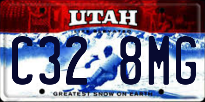 UT license plate C328MG