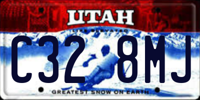 UT license plate C328MJ