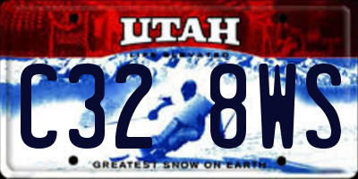UT license plate C328WS