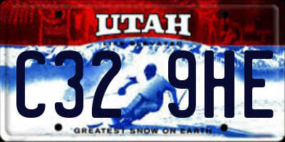 UT license plate C329HE