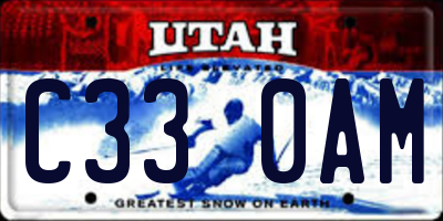 UT license plate C330AM
