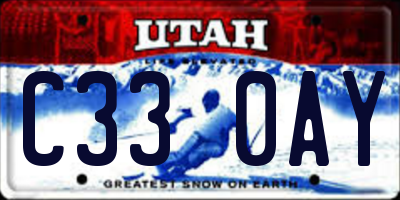 UT license plate C330AY
