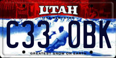 UT license plate C330BK