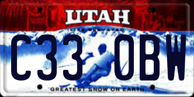 UT license plate C330BW