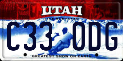UT license plate C330DG