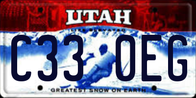 UT license plate C330EG