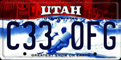 UT license plate C330FG