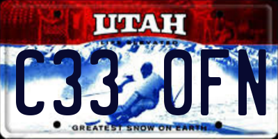 UT license plate C330FN
