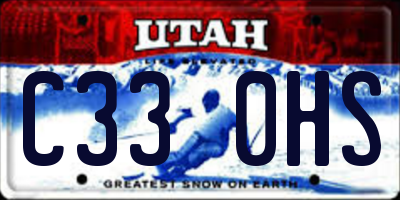 UT license plate C330HS