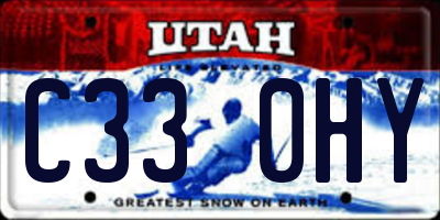 UT license plate C330HY