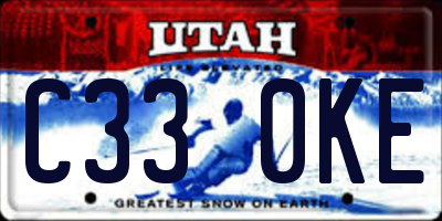 UT license plate C330KE