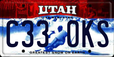 UT license plate C330KS