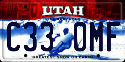 UT license plate C330MF