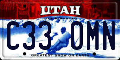 UT license plate C330MN