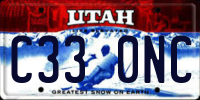 UT license plate C330NC