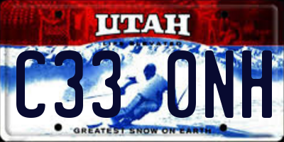 UT license plate C330NH