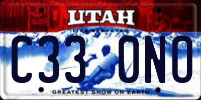 UT license plate C330NO