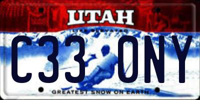 UT license plate C330NY
