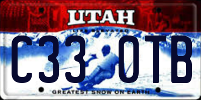 UT license plate C330TB