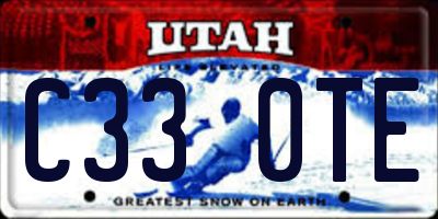 UT license plate C330TE