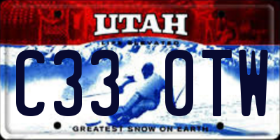 UT license plate C330TW