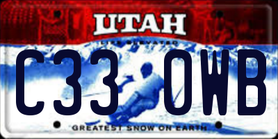 UT license plate C330WB