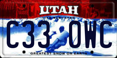 UT license plate C330WC